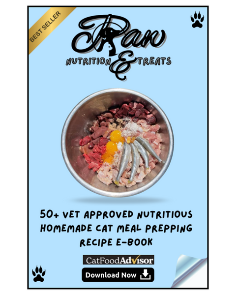 Paw Nutrition & Treats™ 50+ Vet-Approved Homemade Cat Meal Prepping Recipe E-Book (For Cats)