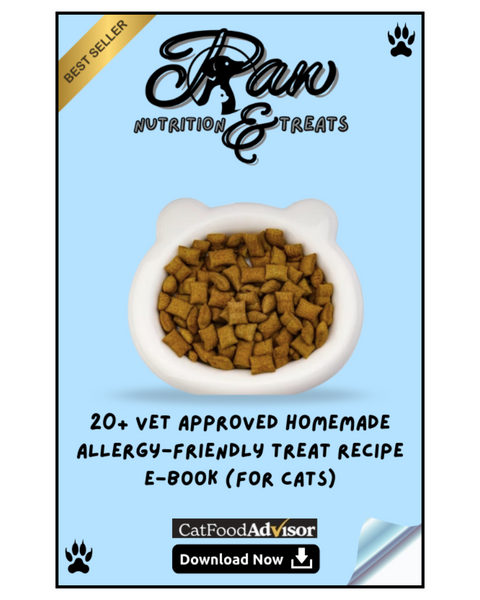 Paw Nutrition & Treats™ 20+ Vet-Approved Homemade Allergy-Friendly Treat Recipe E-Book (For Cats)