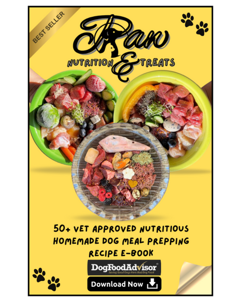 Paw Nutrition & Treats™ 50+ Vet-Approved Nutritious Homemade Dog Meal Prepping Recipe E-Book