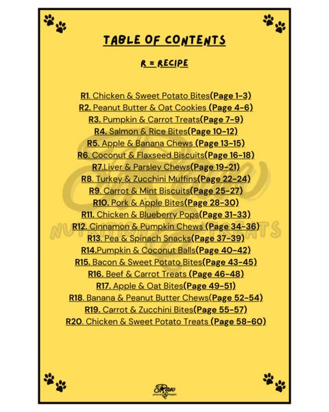 Paw Nutrition & Treats™ 20+ Vet-Approved Homemade Allergy-Friendly Treat Recipe E-Book (For Dogs)