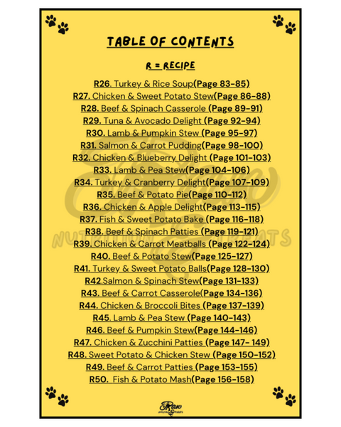 Paw Nutrition & Treats™ 50+ Vet-Approved Nutritious Homemade Dog Meal Prepping Recipe E-Book