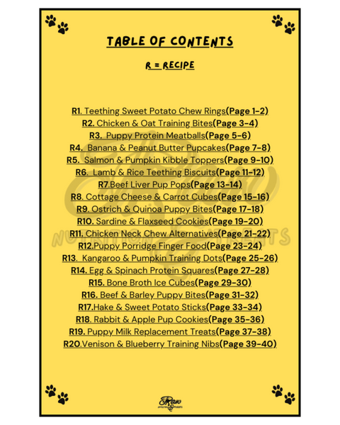 Paw Nutrition & Treats™ 20+ Vet-Approved Homemade Puppy-Friendly Treat Recipe E-Book (For Dogs)
