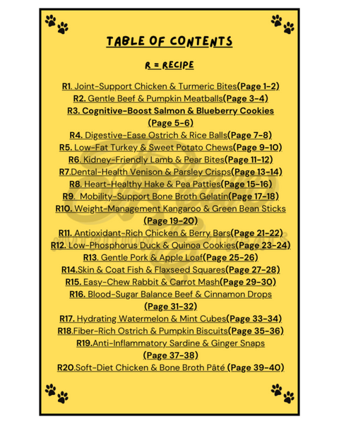 Paw Nutrition & Treats™ 20+ Vet-Approved Homemade Senior Treat Recipe E-Book (For Dogs)