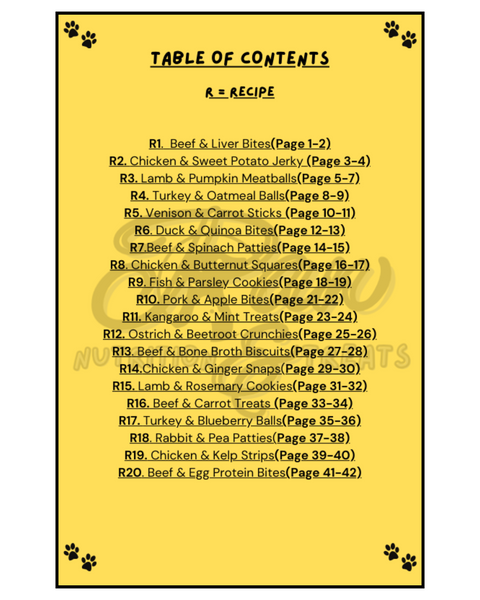 Paw Nutrition & Treats™ 20+ Vet-Approved Homemade Meaty Treat Recipe E-Book (For Dogs)