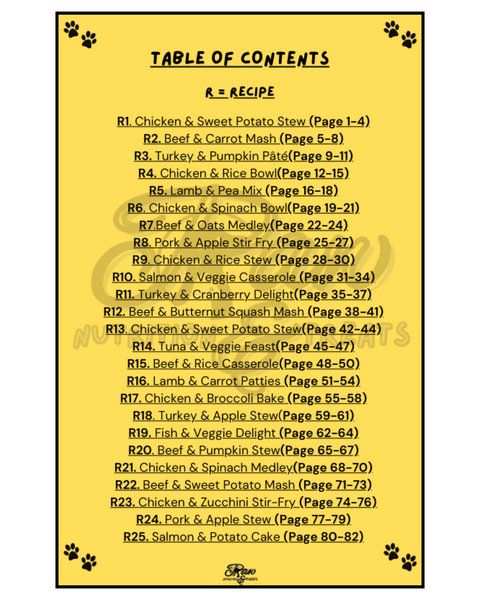 Paw Nutrition & Treats™ 50+ Vet-Approved Nutritious Homemade Dog Meal Prepping Recipe E-Book