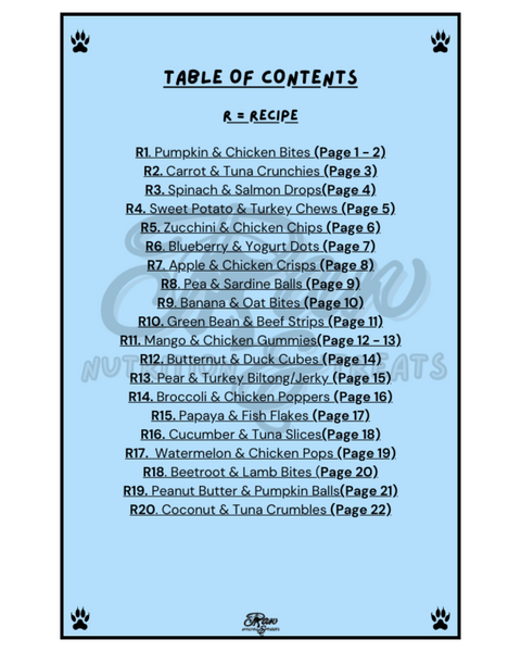 Paw Nutrition & Treats™ 20+ Vet-Approved Homemade Veggie & Fruit Treat Recipe E-Book (For Cats)